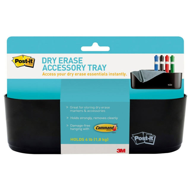 3M CO DEFTRAY Post-it Dry Erase Accessory Tray, Deftray, 8 5/8in x 3 1/8in x 2 15/16in, Black