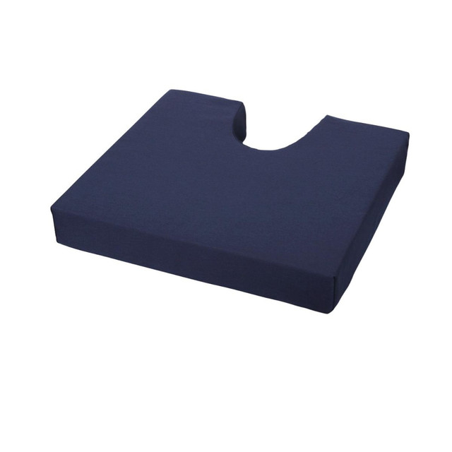 MEDLINE INDUSTRIES, INC. MSCCYX1816R Medline Pressure-Redistribution Foam Cushions, Coccyx Cut-Out, 3inH x 18inW x 16inD, Blue, Pack Of 4