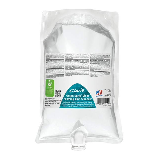 Gentle on the skin, will not cause dryness or irritation  Thick foaming action thoroughly cleans.  Gentle formula reduces irritation and dryness. Cleans and moisturizes at the same time.  Green Seal/EcoLogo - For products with certified environmental and/or human health benefits.  Green Seal certified - reduced environmental impact from an overall lifecycle standpoint.  Less harsh chemicals - made with fewer harsh chemicals, or safer chemicals than typical alternatives, helping  reduce your use of and exposure to substances that may be more harmful to your health and the environment.
