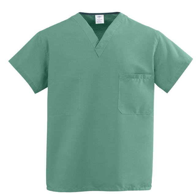 MEDLINE INDUSTRIES, INC. 910JTJ5XLL-CM Medline ComfortEase 1-Pocket Reversible Unisex Scrub Top, Long, 5X, Jade