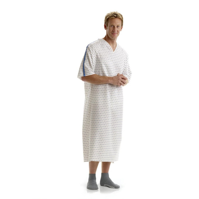 MEDLINE INDUSTRIES, INC. MDTBG5ITSDEM Medline Blue Collection IV Gowns, 10X, Demure, Pack Of 12 MEDLINE INDUSTRIES, INC. MDTBG5ITSDEM Medline Blue Collection IV Gowns, 10X, Demure, Pack Of 12