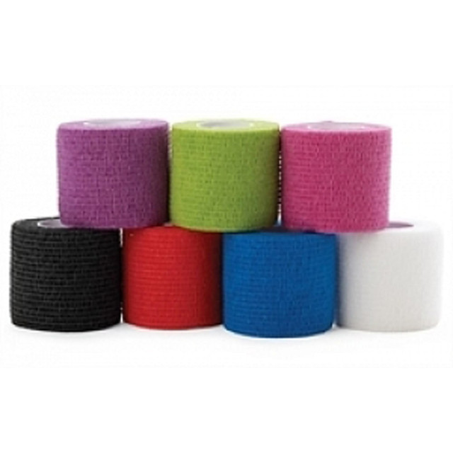 MEDLINE INDUSTRIES, INC. PRM088002CP Medline Caring Non-Sterile Self-Adherent Elastic Wraps, 2in x 5 Yd., Assorted Colors, Pack Of 36