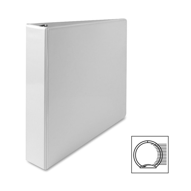 BUSINESS SOURCE 19651 Sparco Premium View 3-Ring Binder, 1 1/2in Round Rings, 96% Recycled, White