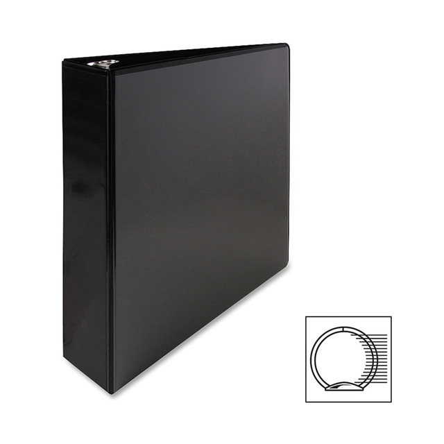 BUSINESS SOURCE 68020 Sparco Premium View 3-Ring Binder, 2in Round Rings, Black