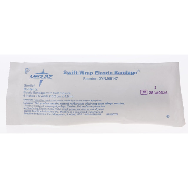 MEDLINE INDUSTRIES, INC. DYNJ05147 Medline Swift-Wrap Sterile Elastic Bandages, 6in x 5 Yd., White, Pack Of 20