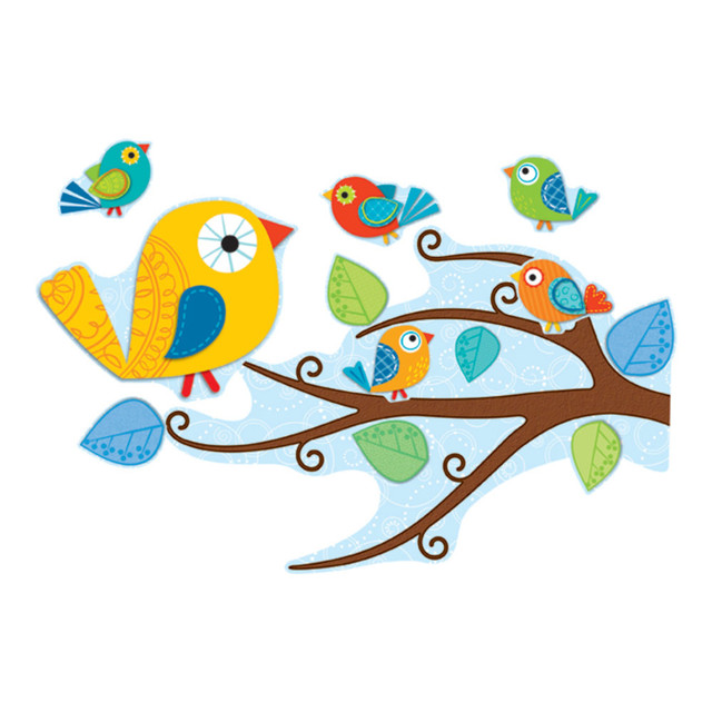 CARSON-DELLOSA PUBLISHING LLC 110202 Carson Dellosa Education Boho Birds Bulletin Board Set - Learning Theme/Subject - Leaves, Birds, Tree Limb Shape - Multicolor - 1 Set