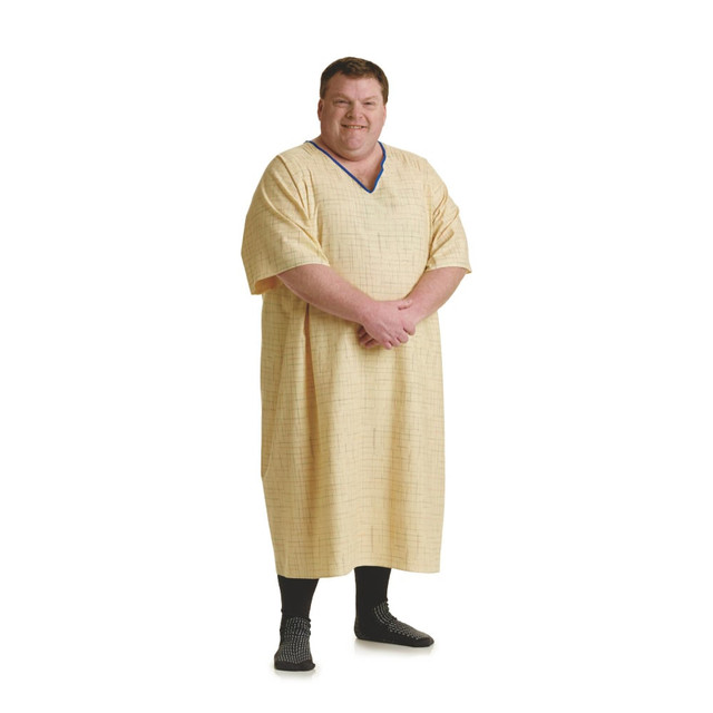 MEDLINE INDUSTRIES, INC. MDTBG5RTSSPY Medline Deluxe Cut Patient Gowns, 10X, Spectrum Yellow, Pack Of 12