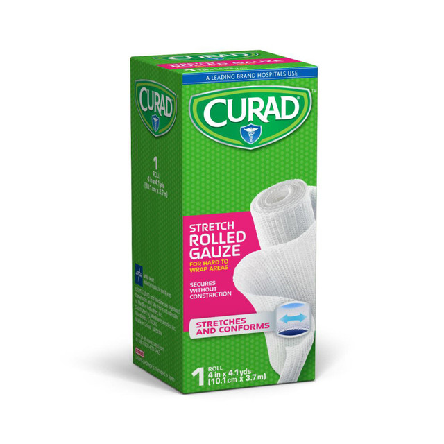 MEDLINE INDUSTRIES, INC. CUR47144ERB CURAD Cotton Bandage Rolls, 4in x 4 1/8 Yd., White, Pack Of 24 MEDLINE INDUSTRIES, INC. CUR47144ERB CURAD Cotton Bandage Rolls, 4in x 4 1/8 Yd., White, Pack Of 24
