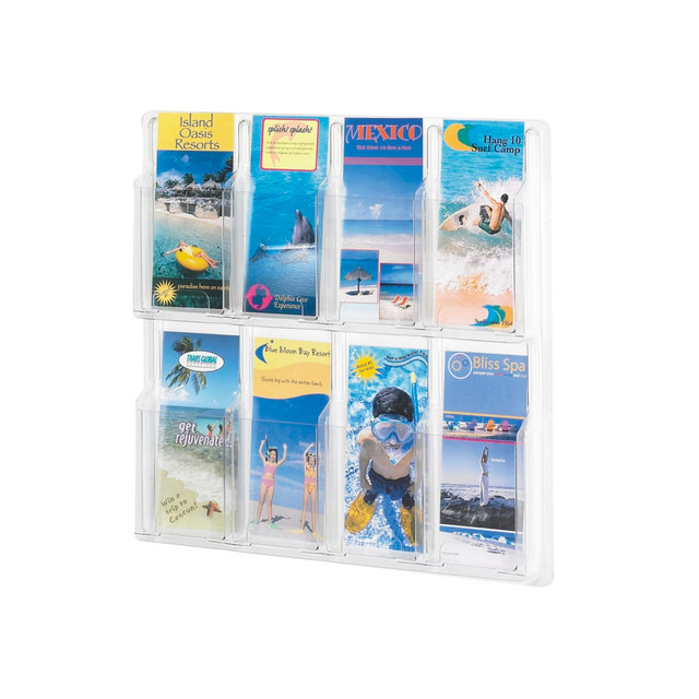 SAFCO PRODUCTS CO 5608CL Safco Reveal 8 Pamphlet Display - 8 Pocket(s) - 20.50in Height x 20.62in Width x 2in Depth - Break Resistant - Clear - Plastic - 1 Each