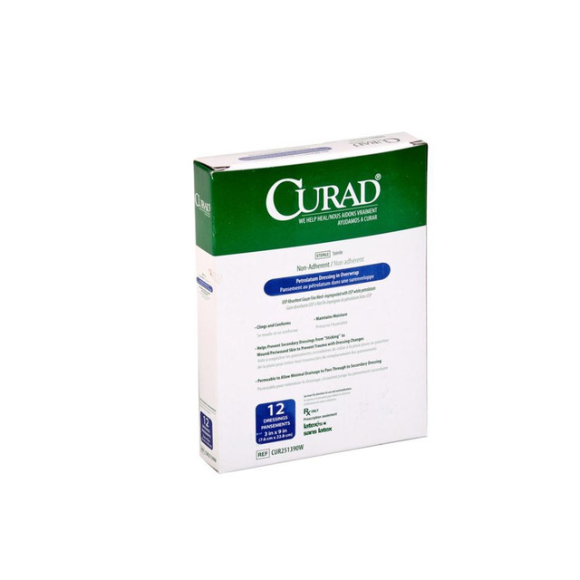 MEDLINE INDUSTRIES, INC. CUR251390W CURAD Sterile Overwrap Petrolatum Gauze, 3in x 9in, White, Pack Of 72