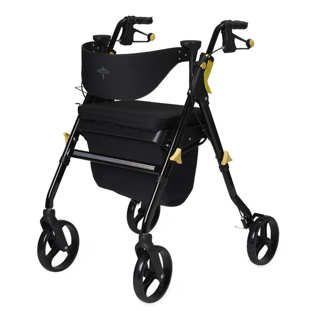MEDLINE INDUSTRIES, INC. MDS86845BLKM Medline Empower Adjustable Steel Rollator, 37in x 17 1/2in, Black MEDLINE INDUSTRIES, INC. MDS86845BLKM Medline Empower Adjustable Steel Rollator, 37in x 17 1/2in, Black
