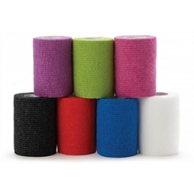 MEDLINE INDUSTRIES, INC. PRM088003CP Medline Caring Non-Sterile Self-Adherent Elastic Wraps, 3in x 5 Yd., Assorted Colors, Pack Of 24