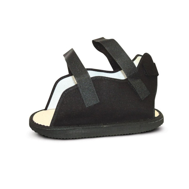 MEDLINE INDUSTRIES, INC. ORT29100M Medline Canvas Cast Boot Rocker With Hook-And-Loop Closures, Medium, Black MEDLINE INDUSTRIES, INC. ORT29100M Medline Canvas Cast Boot Rocker With Hook-And-Loop Closures, Medium, Black
