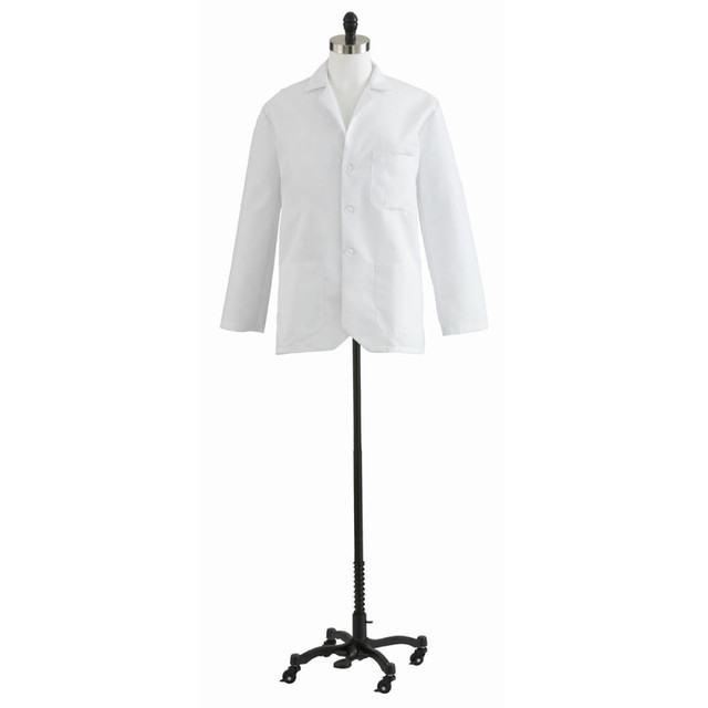 MEDLINE INDUSTRIES, INC. MDT10WHT58E Medline Mens 3-Button Consultation Coat, 58in, White MEDLINE INDUSTRIES, INC. MDT10WHT58E Medline Mens 3-Button Consultation Coat, 58in, White