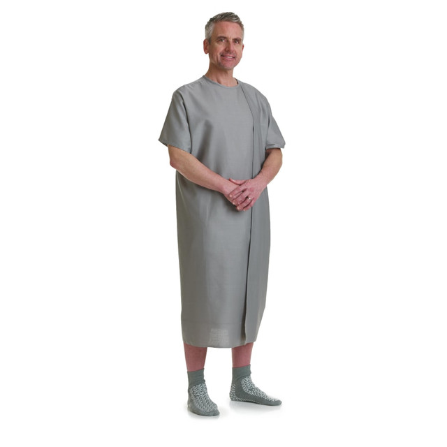 MEDLINE INDUSTRIES, INC. MDTSG5R3AGRY Medline 3-Armhole Examination Gowns, 46 1/2in, Gray, Pack Of 12 MEDLINE INDUSTRIES, INC. MDTSG5R3AGRY Medline 3-Armhole Examination Gowns, 46 1/2in, Gray, Pack Of 12
