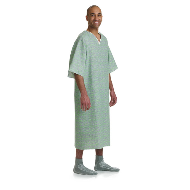 MEDLINE INDUSTRIES, INC. MDTPG5RTSCHA Medline Healing Colors Patient Gowns, 66in, Charisma, Pack Of 12