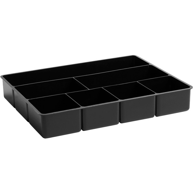 RUBBERMAID 11906ROS  Director Plastic 7-Compartment Storage Drawer Organizer Tray, 2 6/16in, 16in x 12in, Black