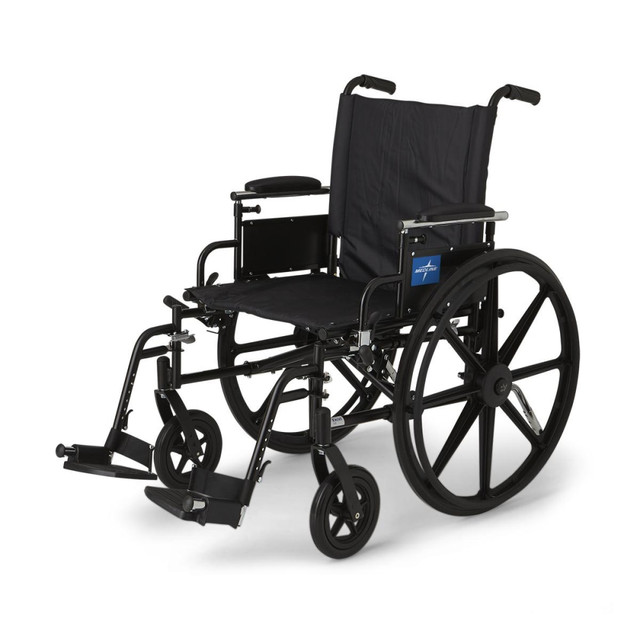 MEDLINE INDUSTRIES, INC. MDS806560PLUS Medline K4 Folding Wheelchair, Lightweight, With Flip-Back Arms, Anti-Tippers And Detachable Swing-Away Footrests, 34inH x 35inW x 12inD, Black MEDLINE INDUSTRIES, INC. MDS806560PLUS Medline K4 Folding Wheelchair, Lightweight, With Flip-Back Arms, Anti-Tippers And Detachable Swing-Away Footrests, 34inH x 35inW x 12inD, Black