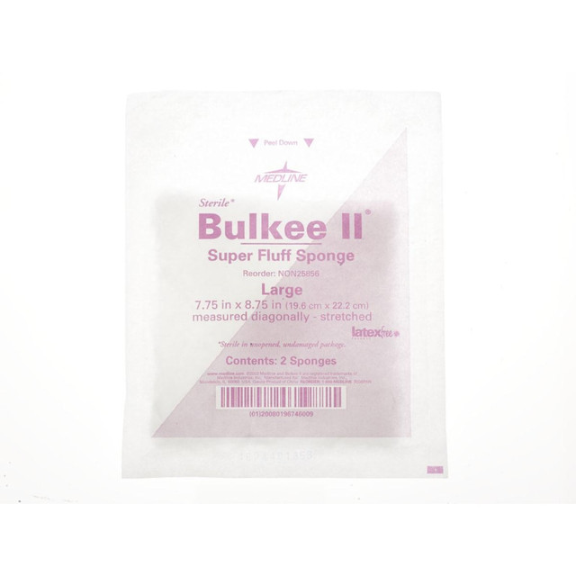 MEDLINE INDUSTRIES, INC. NON25856 Medline Bulkee Super Fluff Sterile Sponges, 7 3/4in x 8 3/4in, White, 2 Sponges Per Pack, Case Of 200 Packs MEDLINE INDUSTRIES, INC. NON25856 Medline Bulkee Super Fluff Sterile Sponges, 7 3/4in x 8 3/4in, White, 2 Sponges Per Pack, Case Of 200 Packs