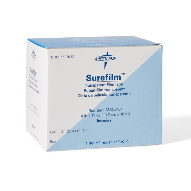 MEDLINE INDUSTRIES, INC. MSC2404H Medline Surefilm Transparent Dressing, 4in x 11 Yd., Clear MEDLINE INDUSTRIES, INC. MSC2404H Medline Surefilm Transparent Dressing, 4in x 11 Yd., Clear