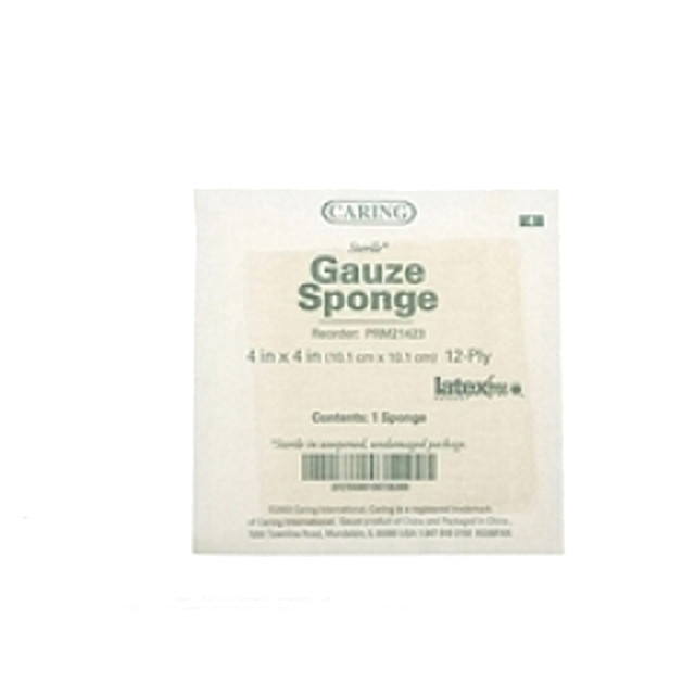 MEDLINE INDUSTRIES, INC. PRM21423 Medline Caring Sterile Woven Gauze Sponges, 12-Ply, 4in x 4in, Case Of 12