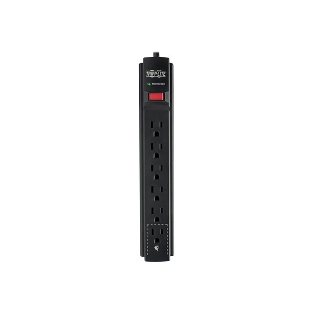 TRIPP LITE TLP615B  Surge Protector Power Strip 6 Outlet 15 " Cord Black 790 J - Surge protector - 15 A - AC 120 V - 1875 Watt - output connectors: 6 - 15 ft cord - black - for P/N: CLAMPUSBLK, CLAMPUSW