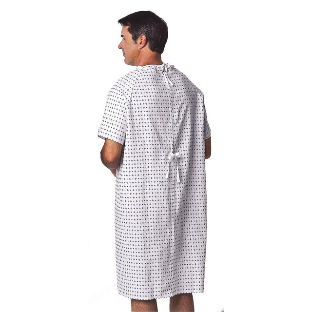 MEDLINE INDUSTRIES, INC. MDTPG3RSBDEM Medline Traditional Patient Gowns, 43in, Demure, Pack Of 12 MEDLINE INDUSTRIES, INC. MDTPG3RSBDEM Medline Traditional Patient Gowns, 43in, Demure, Pack Of 12