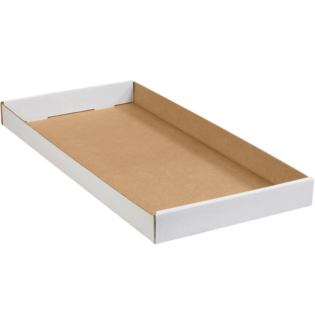 B O X MANAGEMENT, INC. 24122CTW Partners Brand Corrugated Trays, 1 3/4inH x 12inW x 24inD, White, Pack Of 50