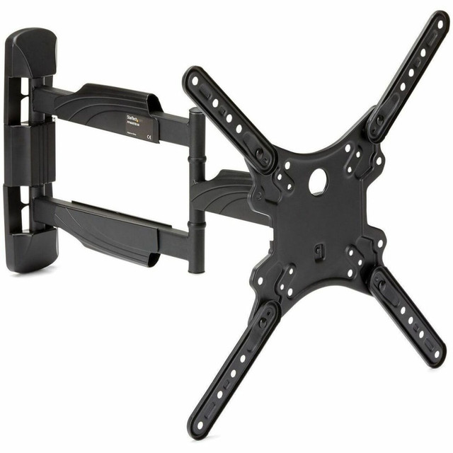 TIDY AESTHETIC: The low profile tv wall mounting bracket w/ integrated cable management & optional black snap-on covers keeps flat screen cables organized; ideal for customer-facing digital signage  WIDE RANGE OF MOTION: Articulating & adjustable TV wall mount offers +/-90 deg. swivel, +2/-12 deg. tilting & +/-5 deg. LCD screen level adjustment without the use of additional tools to ensure display is level  EXTENDABLE ARM: Arm can extend from 1.9in (49mm) to 19.8in (503mm) from the wall; With the length of the arm, center of the display has an overall lateral range (left to right) of 39.6in (1006mm)  COMPATIBILITY: Universal television wall mount supports LG, Samsung, & others (screws/spacers incl) & VESA hole patterns 100x100, 100x150, 200x100, 200x200, 300x200, 300x300, 400x200, 400x300, 400x400  55in TV WALL MOUNT: This heavy-duty TV wall mount supports VESA compatible displays incl. curved TVs up to 55 inch (77 lb/35 kg) w/ a durable full-motion steel frame and a powder-coated finish