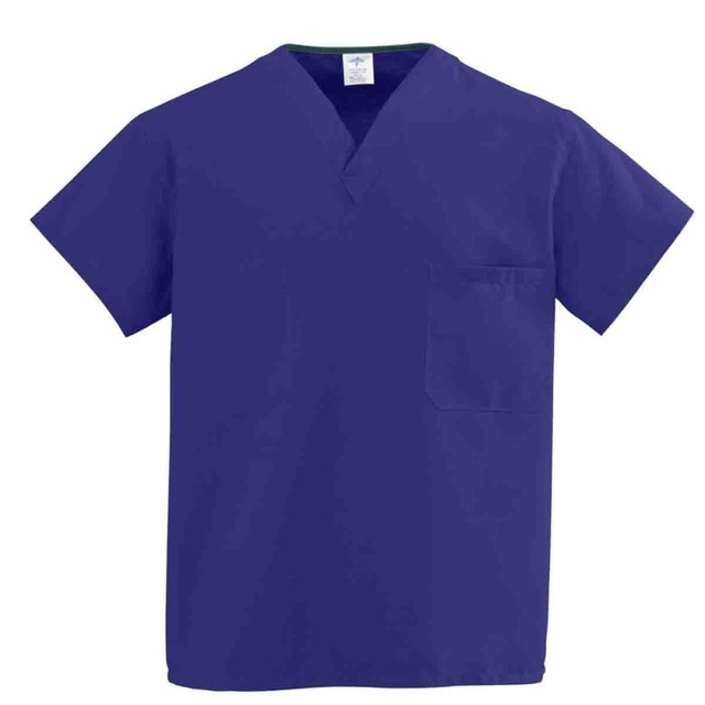 MEDLINE INDUSTRIES, INC. 910JPPL-CM Medline ComfortEase Unisex 1-Pocket Reversible Scrub Top, Large, Purple