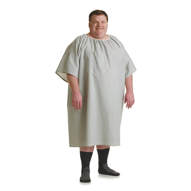 MEDLINE INDUSTRIES, INC. MDTBG6ITSBWG Medline Gray Collection IV Sleeve Gowns, 10X, Gray Basketweave, Pack Of 12