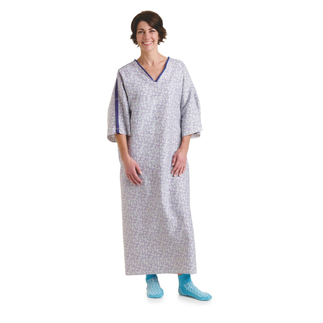 MEDLINE INDUSTRIES, INC. MDTPG5ITSTRN Medline Healing Colors Collection IV Gowns, 66in, Tranquility, Pack Of 12 MEDLINE INDUSTRIES, INC. MDTPG5ITSTRN Medline Healing Colors Collection IV Gowns, 66in, Tranquility, Pack Of 12