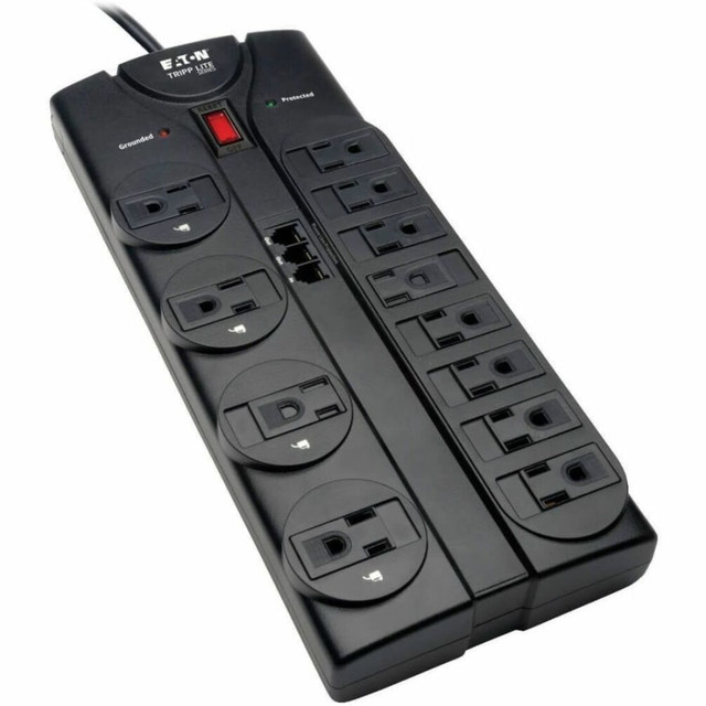 TRIPP LITE TLP1208TEL Eaton Tripp Lite Series Surge Protector 12 Outlet 120V RJ11 8ft Cord 2160 Joule - Surge protector - 15 A - AC 120 V - output connectors: 12 TRIPP LITE TLP1208TEL Eaton Tripp Lite Series Surge Protector 12 Outlet 120V RJ11 8ft Cord 2160 Joule - Surge protector - 15 A - AC 120 V - output connectors: 12