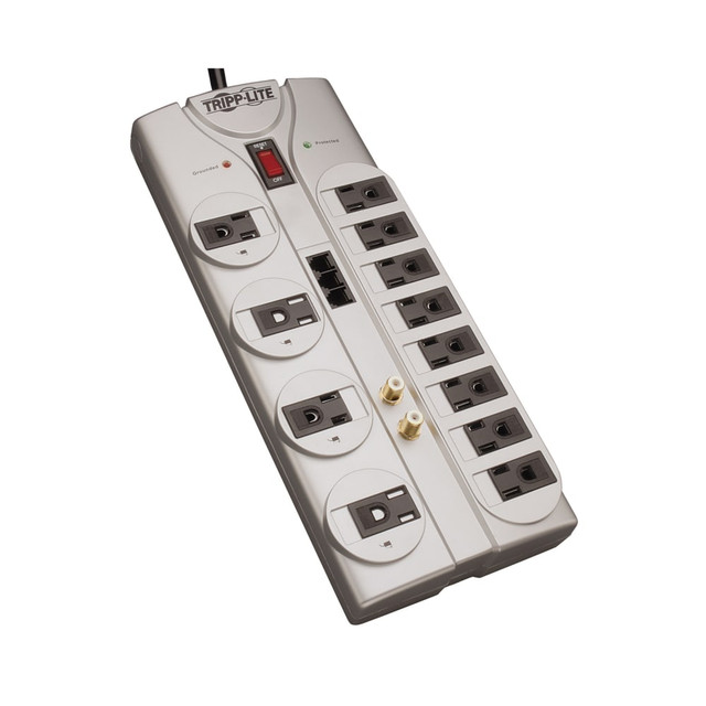 TRIPP LITE TLP1208TELTV Eaton Tripp Lite Series Surge Protector 12 Outlet 120V RJ11 Coax 8ft Cord 2880 Joule - Surge protector - 15 A - AC 120 V - output connectors: 12 TRIPP LITE TLP1208TELTV Eaton Tripp Lite Series Surge Protector 12 Outlet 120V RJ11 Coax 8ft Cord 2880 Joule - Surge protector - 15 A - AC 120 V - output connectors: 12