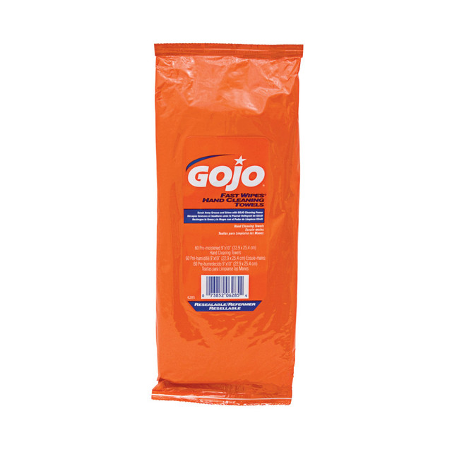 GOJO INDUSTRIES INC 6285-06 Gojo Fast Towels - Fresh Citrus - 60 Sheets - Clear, Blue - 60/Pack - 60 / Pack