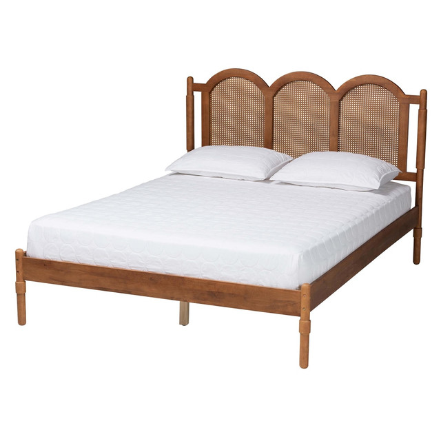 WHOLESALE INTERIORS, INC. 2721-13444 Baxton Studio Thatcher Finished Wood Queen Size Platform Bed, 46-1/4inH x 63-15/16inW x 84-15/16inD, Walnut Brown/Natural Brown WHOLESALE INTERIORS, INC. 2721-13444 Baxton Studio Thatcher Finished Wood Queen Size Platform Bed, 46-1/4inH x 63-15/16inW x 84-15/16inD, Walnut Brown/Natural Brown