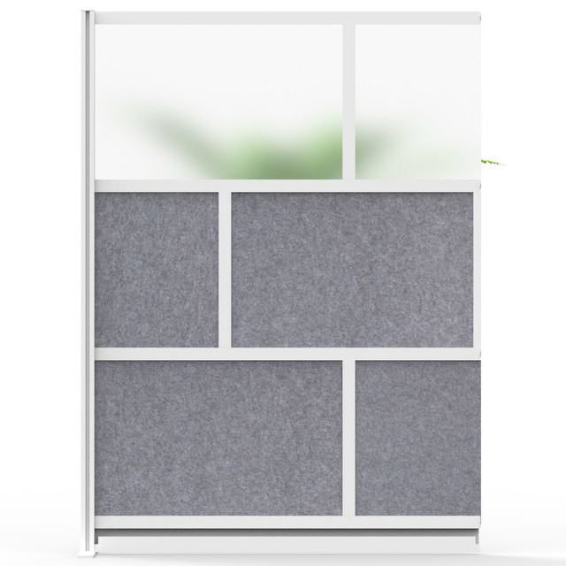 H. WILSON COMPANY MW-5370-XFCG Luxor Modular Room Divider Wall System Add-On, 53in x 70in, Gray