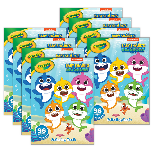 EDUCATORS RESOURCE BIN042642-8 Crayola Coloring Books, Baby Shark, 96 Pages, Pack Of 8 Books EDUCATORS RESOURCE BIN042642-8 Crayola Coloring Books, Baby Shark, 96 Pages, Pack Of 8 Books