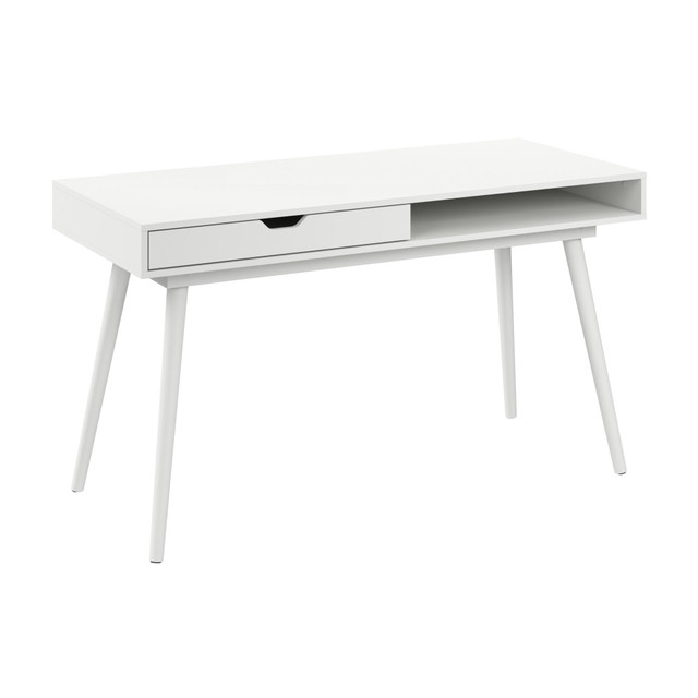 BUSH INDUSTRIES INC. NRD154WH-03 Bush Furniture Nora 54inW Writing Desk, Pure White, Standard Delivery BUSH INDUSTRIES INC. NRD154WH-03 Bush Furniture Nora 54inW Writing Desk, Pure White, Standard Delivery