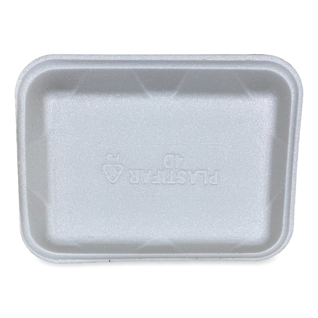 LAGASSE, INC. 4DWH GEN Meat Trays, #4D, 1-3/8inH x 9-1/2inW x 7-1/8inD, White, Pack Of 500 Trays