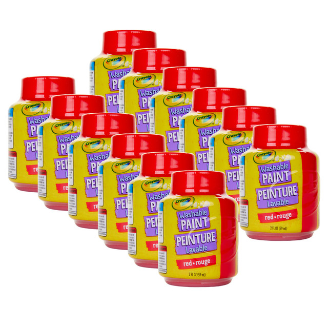 EDUCATORS RESOURCE BIN542838-12 Crayola Washable Paint, 2 Oz, Red, Pack Of 12 Pots