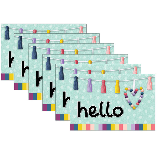 EDUCATORS RESOURCE TCR9056-6 Teacher Created Resources Oh Happy Day Hello Postcards, 30 Per Pack, Set Of 6 Packs