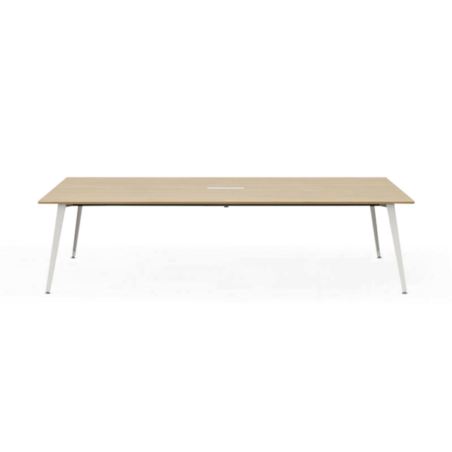 BUREAU OFFICE, INC. 12-01-10-10 Branch Furniture Rectangle Conference Table, 30inH x 96inW x 48inD, Woodgrain Top/White Base