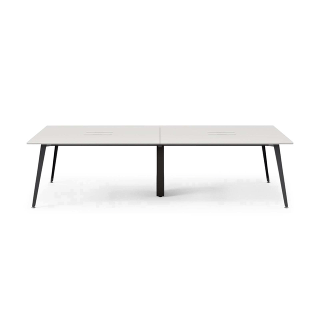 BUREAU OFFICE, INC. 10-04-67-22 Branch Furniture Quad Computer Desk, White/Charcoal