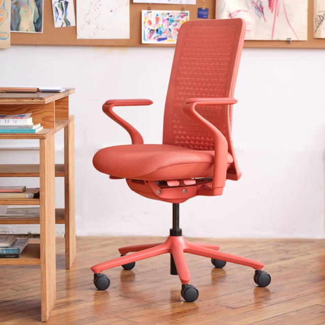 BUREAU OFFICE, INC. 11-10-00-86 Branch Furniture Verve Seating Ergonomic Fabric Mid-Back Task Chair, Coral BUREAU OFFICE, INC. 11-10-00-86 Branch Furniture Verve Seating Ergonomic Fabric Mid-Back Task Chair, Coral