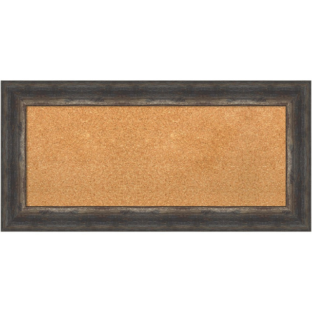 UNIEK INC. A42705383502 Amanti Art Rectangular Non-Magnetic Cork Bulletin Board, Natural, 35in x 17in, Bark Rustic Char Plastic Frame UNIEK INC. A42705383502 Amanti Art Rectangular Non-Magnetic Cork Bulletin Board, Natural, 35in x 17in, Bark Rustic Char Plastic Frame