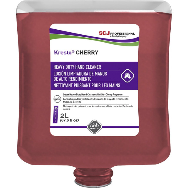 DEB USA, INC. KCH2LT SC Johnson Kresto Cherry Hand Cleaner - Cherry Scent - 2.11 quart - Soil Remover, Oil Remover, Grease Remover, Carbon Remover, Odor Remover, Petroleum - Industrial, Automotive - Red - Heavy Duty, Silicone-free - 4 / Carton