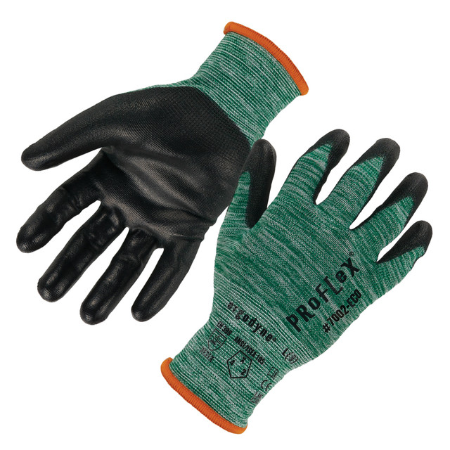 ERGODYNE CORPORATION 10562 Ergodyne ProFlex 7002-ECO Polyethylene PU Coated Gloves, Small, 37% Recycled, Green
