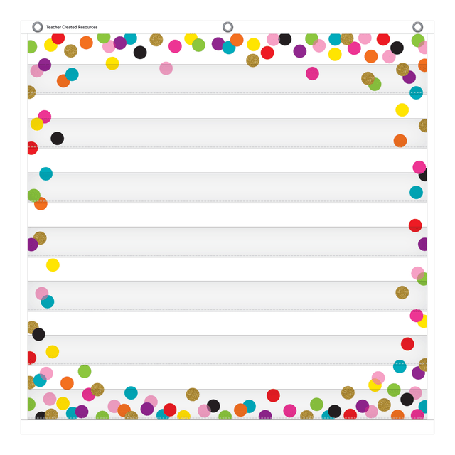 ARTHUR SCHUMAN INC. TCR20327 Teacher Created Resources 7 Pocket Chart, 28in x 28in, Confetti