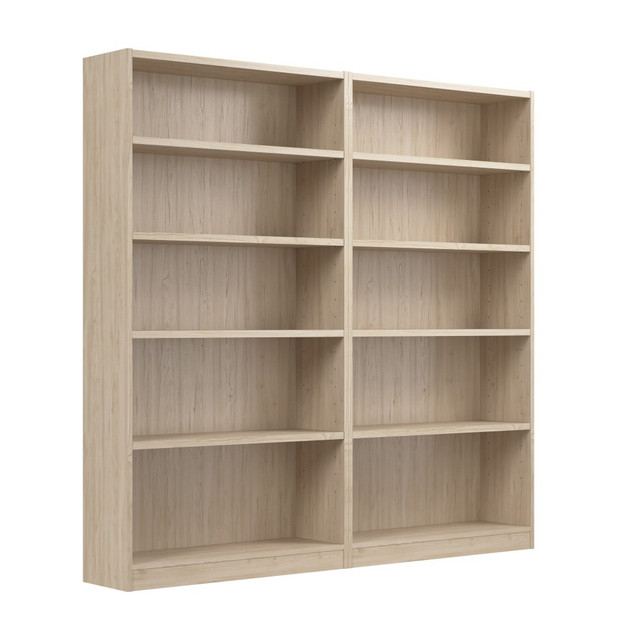 BUSH INDUSTRIES INC. UB003NE Bush Furniture 72inH Universal Tall 5 Shelf Bookcase - Set of 2, Natural Elm, Standard Delivery BUSH INDUSTRIES INC. UB003NE Bush Furniture 72inH Universal Tall 5 Shelf Bookcase - Set of 2, Natural Elm, Standard Delivery